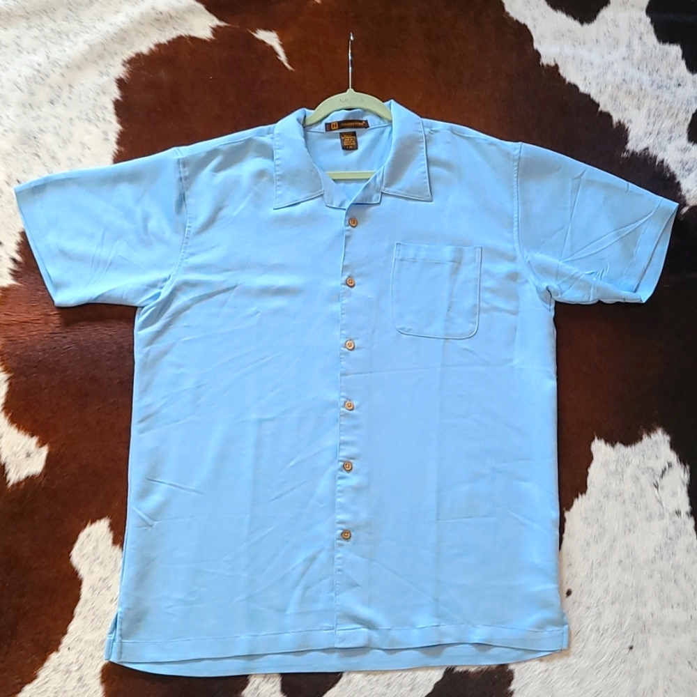 Harriton Mens Short Sleeve Button Up